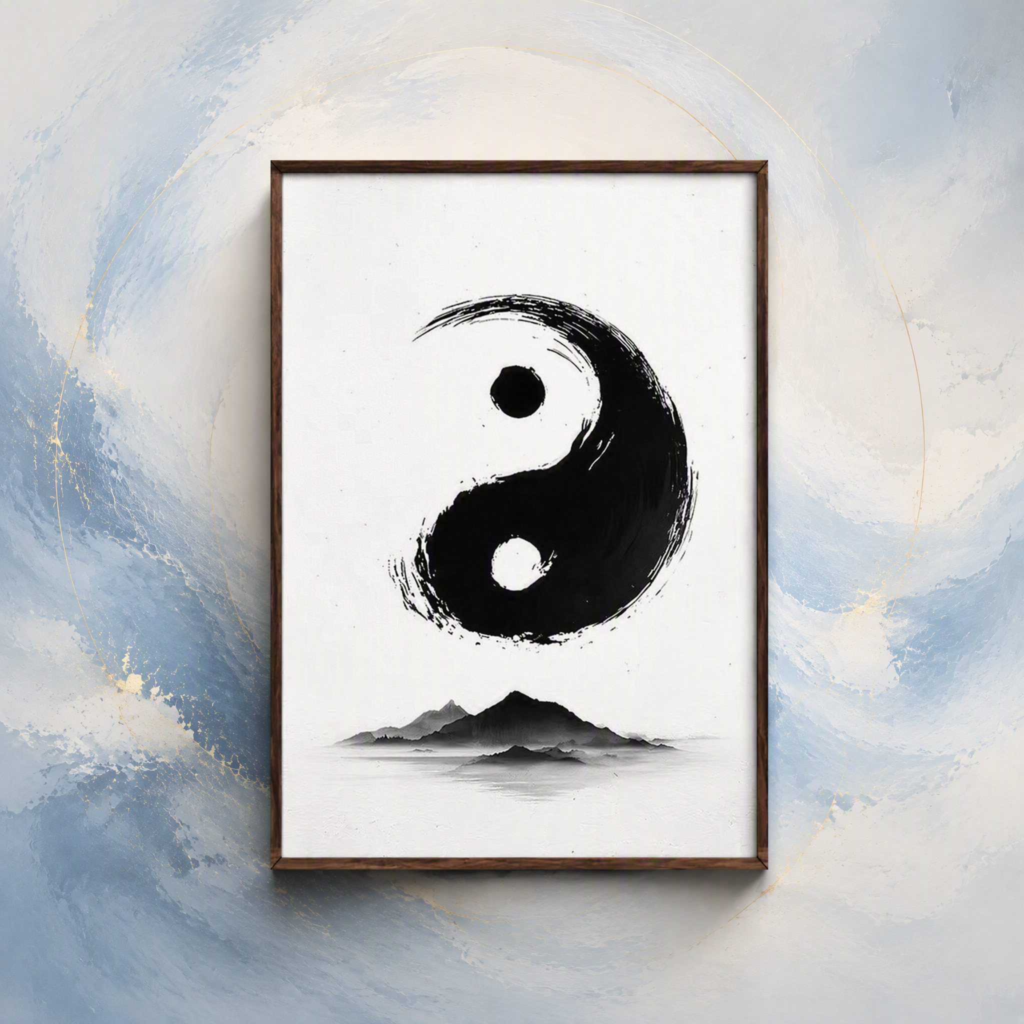 Dao Art：Yin-Yang Ink Art Framed Print | Zen Wall Decor | Dao Philosophy