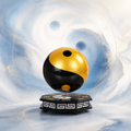 Dao Art: Magnetic Levitating Yin-Yang Sphere | Bagua Base Floating Desk Sculpture | Luxury Feng Shui Decor